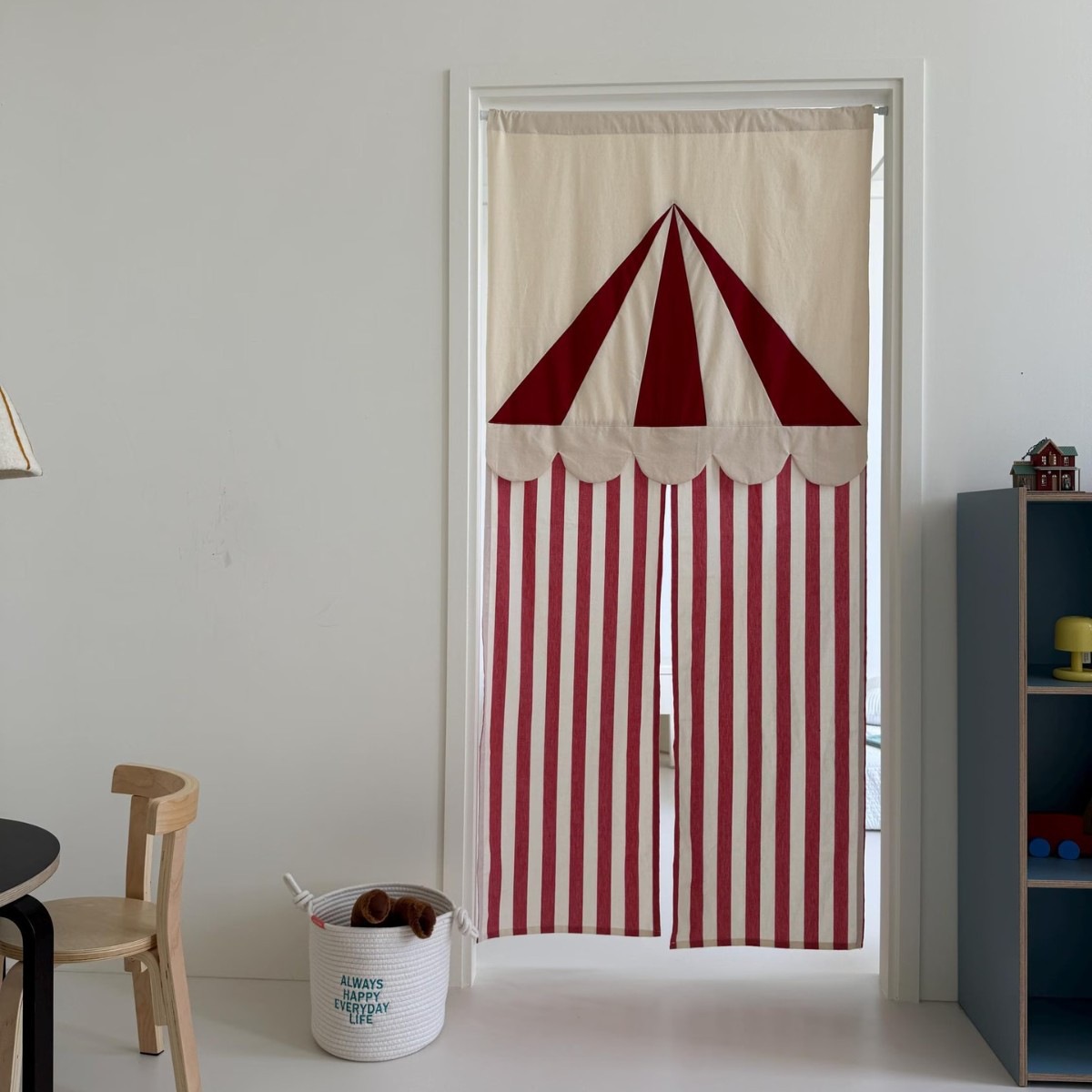 Home Textile - Tirai Pintu Bergaris Gaya Sirkus Korea,