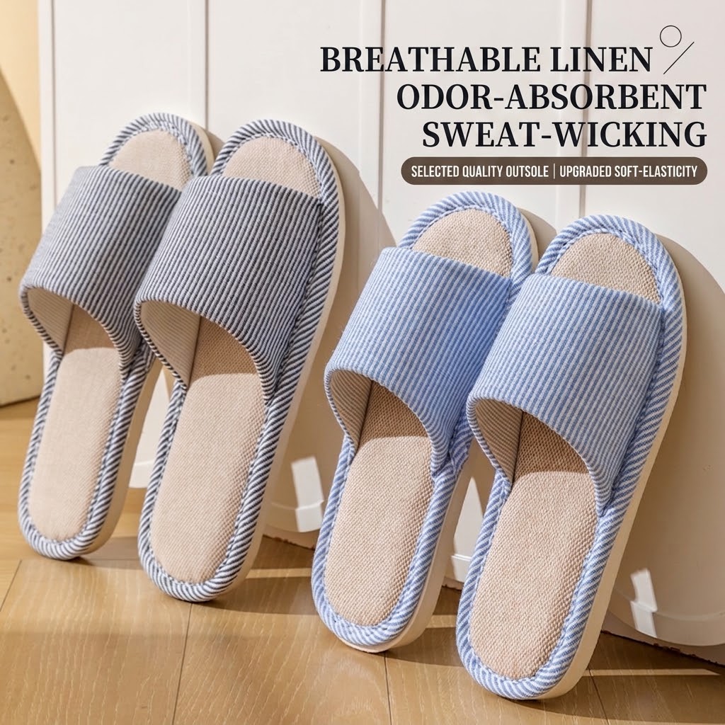 Home Textile - Sandal Linen Rami Bernapas untuk Wanita